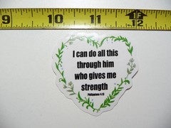 PHILIPPIANS 4:13 DO ALL GIVES ME STRENGTH SMALL STICKER DECAL CHURCH CHRISTIAN