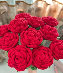 Crochet Flowers, DIY Crochet Flower Bouquet, Finished Handmade Flowers, Artifici