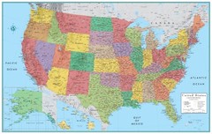 RMC 32″ x 50″ United States Wall Map Signature Series Wall Map Poster Mural XL