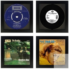 2 Pack 45 Single 6 7/8″ Vinyl Record Frame, Display 45 rpm Vinyl Record with Mat