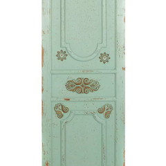 18 In. X 78 In. Wood Green Antique Door Scroll Wall Decor