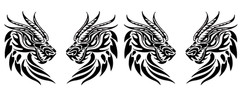 Dragon Pair Mirrored Black Vinyl Decals Car Windows Laptop Tumbler Tablet Mugs