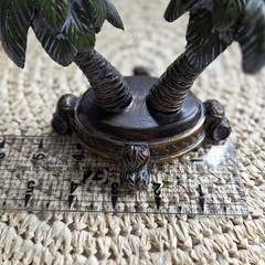 Vintage Picture Frame Bronze Tone Palm Tree Tropical Coastal Decor