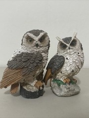 Lot Of 2 Owl Realistic Figures Male And Female Display Animals