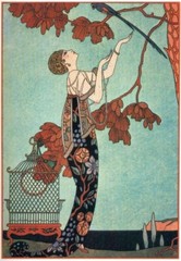 Bird in a Tree George Barbier 1914 Art Deco Print French Fashion Illustration