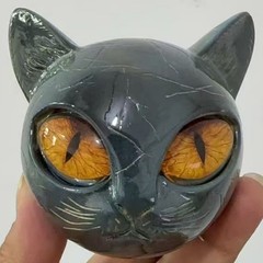 Luxury Black Cat Stone Sculpture Resin Office Desk Ornament Elegant Home Decor