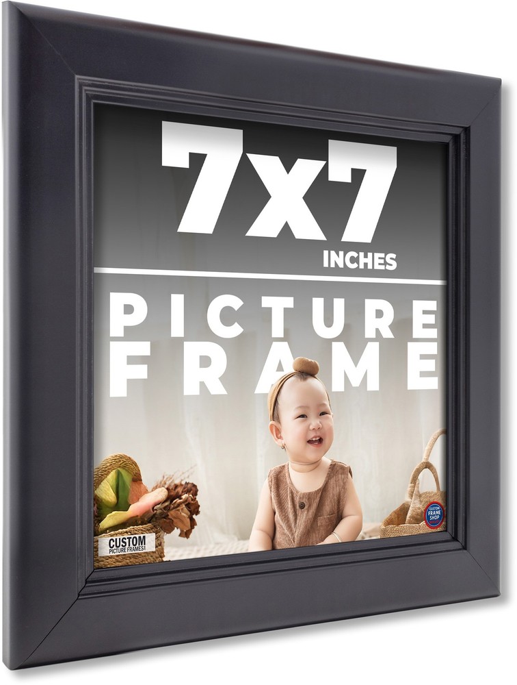 7×7 Frame Black Passaggi Solid Wood Picture Frame Width 1.5 Inches | Interior Fr