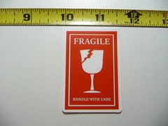 CAUTION DANGER FRAGILE HANDLE WITH CARE BREAKABLE SMALL STICKER DECAL FUN SIGNS