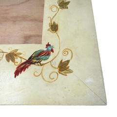 Hand Painted Rooster Vine Wooden Picture Frame Rustic Farmhouse 10in