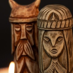 Set of 6 Wooden Scandinavian Gods – Mythology Figurines for Altar & Decor
