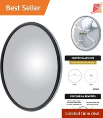 8-Inch Stainless Steel Convex Mirror Head with J-Bracket for Trucks & RVs