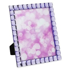 Isaac Jacobs Decorative Sparkling Light Blue Jewel Picture Frame, Photo…
