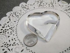 Steuben Crystal HEART SHAPED Clear Art Glass Signed Heavy PAPERWEIGHT