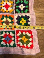 Vintage Granny Square Crochet Afghan Throw Blanket 45″ x 57″