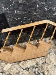Vintage Handmade Stair Step Shelf Staircase Set Of 2 Trinkets Figures Spindles