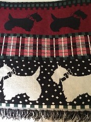 Crown Crafts 100% Cotton Throw Plaid W/ Scottie Dogs