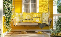 4 Pack Summer Daisy Pillow Covers Decor 18×18 Inch Hello Summer Sunshine Yellow