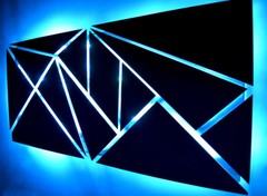 Modern Large Geometric Abstract Metal Wall Art LED Painting Smartphone Control