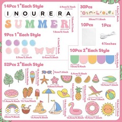 Summer Bulletin Board Decorations 126Pcs, in Our Summer Era Cutouts Border Tr…