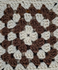 Handmade Granny Squares Crocheted Cotton Afghan Throw 44”x64” Perfect OOAK