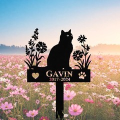 Custom Cat Memorial Garden Sign, Metal Cat Grave Marker Gift