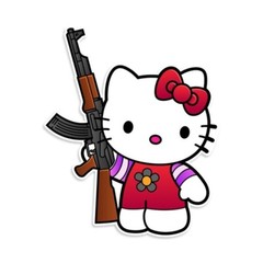 Tactical Hello Kitty, Vinyl Die Cut Sticker