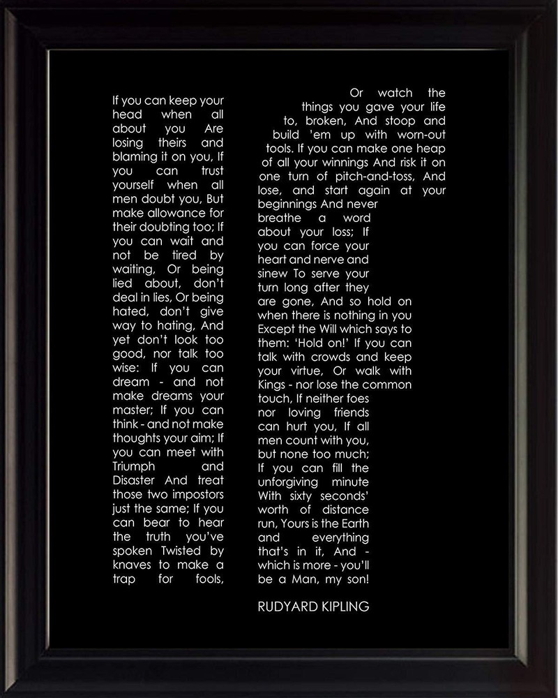 Rudyard Kipling Poem “If” Framed Poster Picture Print Motivational Wall Art