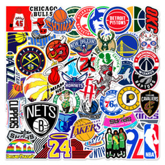 50 Pcs Stickers NBA 30 Teams LOGO Basketball Luggage Car Laptop Skateboard Vinyl