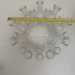 Vintage MCM Round 18 Cluster Glass Bud Vase / Plant Propagation Station Center