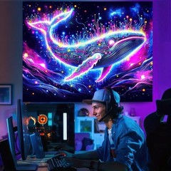 Blacklight Tapestry Glow In The Dark Tapestry UV Reactive Tapestry 78×59 Inches