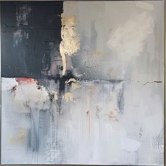 gray Abstract Hand Painted Oil Painting Canvas Wall Art Picture Home Decor