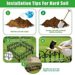 10 Packs Garden Decorative Lawn Edging Border PP Garden Fence Panels Easy
