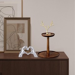 Silver Heart Hand Decorative Sculpture, Room Home Decor Aesthetics for Office…