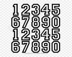 Sport / Team Numbers 0-9 – Set of 20 – Helmet, Score, Sign – Select Color & Size