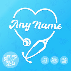 CUSTOM NURSE Decal Die-Cut Vinyl Sticker – Personalize ANY NAME / COLOR / SIZE