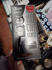 BLACK TUXEDO KIT KAT CLOCK -Full Size – 15.5″- MADE IN THE USA BLACK