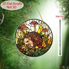 Cute Animal Acrylic Suncatcher Cute Forest Hedgehog Design Window Hanging Decor