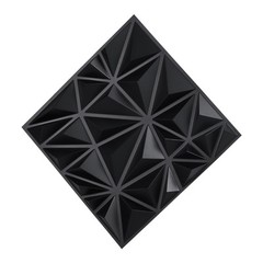 3D Wall Panels 33-Pack 11.81 x 11.81” PVC 32 Sq.Ft Coverage Diamond Matte Black