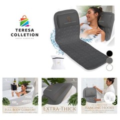 Full Body Bath Pillow 17” x 49” – Bathtub Cushion with Headrest Supports Ne…