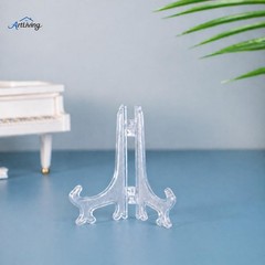 Artliving 4 Inch Clear Plastic Easels or Stand/Plate 4 inch (12 pack), White