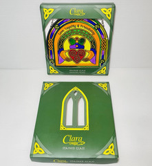 Suncatcher Stained Glass 6.25″ x 6.25″ by Clara Claddagh Ring Arched Suncatche.