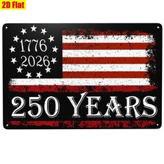Vintage USA 250th Anniversary Metal Sign Patriotic Home Wall Art Decoration Gift