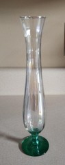 Iridescent Art Glass Footed Bud Vase 10” Hourglass