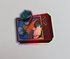 Green Power Rangers 3 Inch Waterproof Vinyl Holographic Sticker