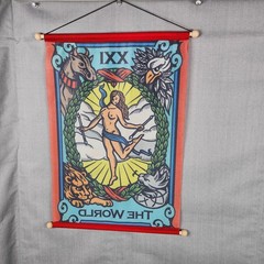 World Tarot Wall Banner The World SPIRAL CIRCLE 12″ x 18″