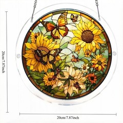 Colorful Sunflower Butterfly Acrylic Puzzle Suncatcher Shatterproof Ornament