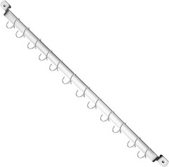 Kitchen Utensil Rail Organizer – Wall Mounted Gourmet Rack With 14 Hooks for