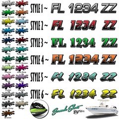 Boat Registration Numbers & Letters 2 Pack Custom 3″ Boat & Jetski PWC Stickers