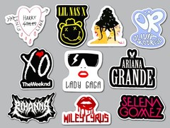 Pop Music Vinyl Sticker Lot (10 Pack) cardi b rihanna weeknd olivia rodrigo gaga