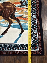 Vintage Tapestry Wall Hanging 37”x52” Deer Forest Winter Scene Made In Turkey